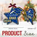 2 x 2025 Graduation Christmas Ornament - Wooden Graduate Ornament for College High School Senior Masters, Graduation Gifts for Her, Him, Family, Friends - Congrats Grad Party Decorations