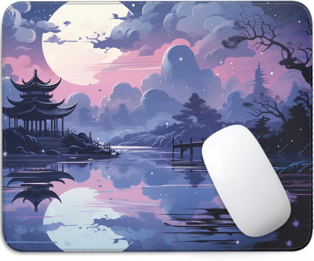 2 x Mouse Pad-Purple Beautiful Clouds Square Mousepad Washable Cloth with Non-Slip Rubber Base,Stitched Edge,Mouse Pads for Desk Computers Laptop Mouse- Home Office Decor Desk Accessories-10x8 inch