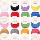 Coopay Skinny Chenille Yarn for Crocheting and Knitting, 12 Pack of 50g/1.76oz - 1764yd Total, Soft Crochet Yarn of Light Weight - Sutible for Colorful Crafts, Blankets, Plush Dolls and Baby Garments