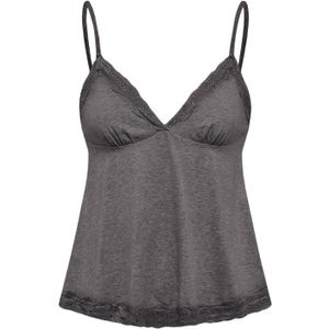 SHENHE Women's Lace Babydoll Tank Top Sexy V Neck Sleeveless Flared Hem Flowy Peplum Tops (Large, Grey)