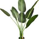 Artificial Bird of Paradise Plant Fake Travelers Palm Tree Faux Banana Leaf Tree Fake Plants Indoor Outdoor for Home Office Decor (4FT) (Green-2)