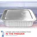 Stock Your Home 8 Square Foil Pans with Lids (50 Pack) - Foil Cake Pans with Covers - Aluminum Baking Pans - Disposable Cake Pans - 8 Inch Square Pans - Disposable & Recyclable Pans with Lids