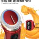 KOIOS 5-in-1 Hand Immersion Blender, 1000W 12 Speed Handheld Blender Stick with Copper Motor Stainless Steel Blade, 600ml Mixing Beaker,500ml Food Processor, Whisk, Milk Frother, Non-BPA, Red