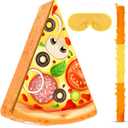 Pizza Piata - Pizza Decorations for Kids Food Themed Birthday Party Piata with Blindfold and Bat for Summer Mexican Party Supplies, 16.1 x 13 x 3.2 inches