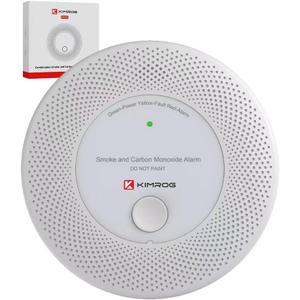 10-Year Sealed Battery 2-in-1 Smoke & Carbon Monoxide Detector Alarm | CO & Smoke Alarm Detector with LED Warning Light Indicators & V-0 Flame-Retardant Housing(1-Pack)