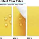 Hiasan Waterproof Tablecloth Rectangle - Washable Fabric Table Cloth for Dining Room Kitchen Birthday Party and Outdoor Use, Yellow, 54 x 80 Inch