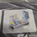 Laveshop Sponge Holder for Kitchen Sink, Rustproof Stainless Steel Sink Caddy with AutoDrain, Removable Brush Holders, Soap and Dishcloth Organizer, White