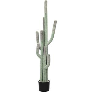 Artificial Cactus 51 Inch Tall Faux Cactus Plant with Black Planter Realistic Faux Plants 4.3Ft Cactus Plant Indoor Outdoor Fake Cactus Tree for Home Office
