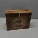 Wedding Card Box with Card Slit and Lock 12"X10"X4.5"- Gift Wishing Well Card Box for Weddings, Receptions, Birthdays, Graduations, Baby Showers, Honeymoon Funds LFBRNT (BURNT WOOD)
