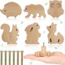 Qunclay 6 Sets Wooden Animal Dresser Knobs Decorative Nursery Wood Drawer Pulls with Screws Furniture Pulls Handles for Nursery Home Bedroom Kitchen Cabinets Hardware Cupboard (Forest Animal)