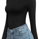 MANGOPOP Women's Mock Turtle Neck Long Sleeve Shirts Fitted Fall Winter Undershirt Tight Tops Slim Fit Basic Tee (XL)