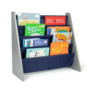 Humble Crew Newport Kids' Bookshelf 4 Tier Book Organizer Navy/Gray
