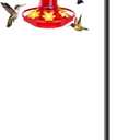 FEED GARDEN Short Shepherds Hooks for Outdoor, 48 Inch Bird Feeder Pole with 5 Prongs Base, Heavy Duty Shepherds Hook Garden Hook for Hummingbird Feeder, Hanging Lantern, Plant Baskets,1 Pack