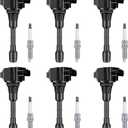 Set of 6 Ignition Coil Packs and Iridium Spark Plug Compatible with Nissan Infiniti Quest Maxima Pathfinder Murano Altima QX60 FX35 Q50 3.5L V6 Replace# UF550, 22448-JA10C, C1670