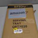 2pcs Rectangular Bamboo Serving Tray for Eating Drinks Storage Snacks TV Breakfast Coffee Parties Bathroom(13.8"x 10.2"x 0.8")