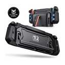 Dockable Case for Nintendo Switch 2, [Exclusive Pop-up Joy-Con Quick Release][Military-Grade Protection][Stand Compatible] Switch 2 Protective Case with Ergonomic Grip, Hard Shell for Switch 2 Console (Black)