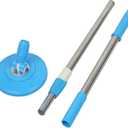 Spin Mop Replacement Handle for Floor Mop Stainless Steel Spin Mop Adjustable Handle and Head Replacement 360 Spinning Household Cleaning Accessories for Home,Office(Blue)
