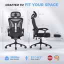 CYKOV Ergonomic Office Chair with Footrest, Reclining Mesh Back, 350 Lbs, 20 inches x 22 inches x 40 inches