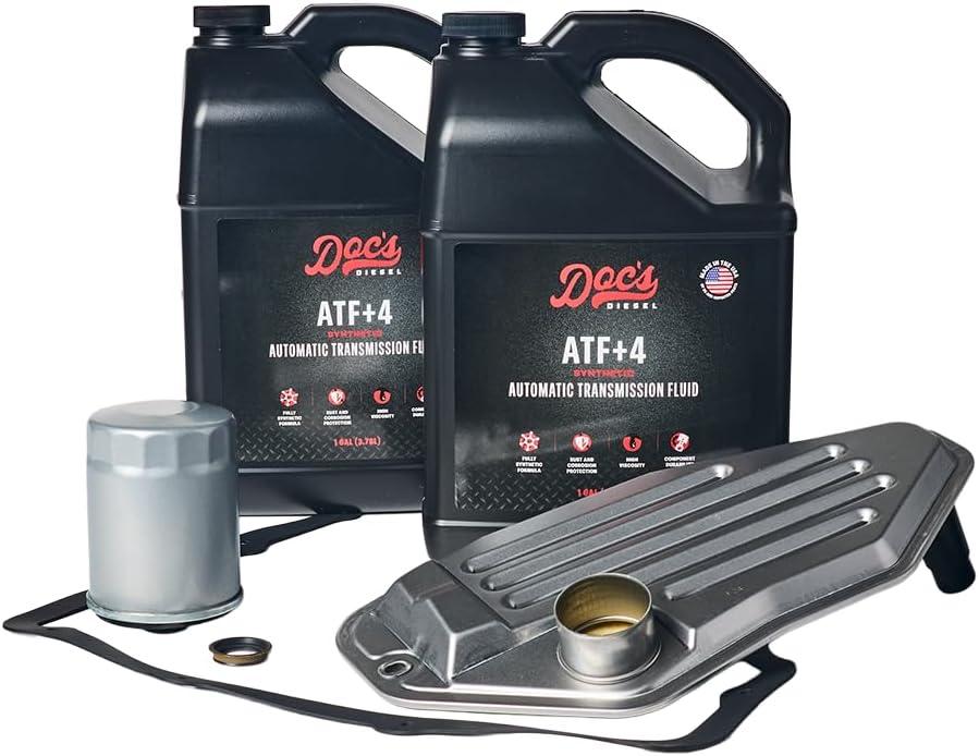 Doc’s Diesel ATF 4 Full Synthetic Transmission Fluid with Filters | Complete Service Kit for Dodge RAM 6.7L Cummins 68RFE 2007.5-2024 (2WD)