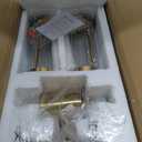 ECOBRT Modern Brushed Brass Vanity Light Fixture - Dual Glass Rods Wall Sconce for Bathroom, Double Light Socket E12 Candelabra Base, Mirror Vanity Lighting (Bulbs Not Included) (20inch)