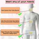 Fake Private Hair Invisible Realistic Bikini Body Hairs Fake Chest Hair Mustache Fake armpit hair 100% Handmade (Yellow)