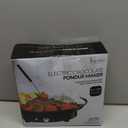 Kusini Electric Fondue Pot Set - Chocolate Fondue Kit - Temperature Control, Detachable Serving Trays, & 4 Roasting Forks - Gift Set & Date Night Idea. Serve at Movie Night or Game Night. (Black)