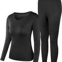 PISIQI Thermal Underwear Women Ultra-Soft Long Johns Set Base Layer Skiing Winter Warm Top & Bottom