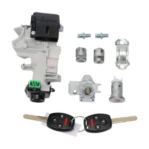 Ignition Switch Door Lock Cylinder Fuel Cap Remote Key Shell with Panic Full Set for Honda Accord 2008 2009 2010 2011