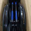 Drive Medical Blue Streak Lightweight Foldable Wheelchair - Enhanced Mobility Support - Durable Construction - Padded Comfort - Swing-Away Leg Rests - Desk Arms - Blue/Black - 16 Inch Seat