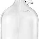 Gallon Glass Pump Dispenser Bottle, Large Jug Laundry Liquid Detergent Dispenser with Pump for Laundry Room Organization, Soap, Fabric Softener, Commercial Condiment Dispenser- 128 oz by Kitchentoolz