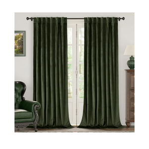 BGment Dark Green Velvet Curtains 84 Inches for Living Room, Super Soft Luxury Thermal Insulated Blackout Curtains & Drapes with Back Tab Rod Pocket for Bedroom, Set of 2 Panels, 52 x 84 Inch