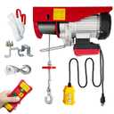 Electric Hoist 2 in 1,1320lbs Electric Hoist Winch with 98ft Wireless Control&Wired Remote Control,110v Electric Hoist 59ft/29.5ft Lifting Height for Garage Warehouse Factory,Single/Double Slings