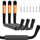 HUHOLE Ladder Hooks for Garage Wall, Wall Mount Ladder Brackets with 9.8" Jumbo Arm, Utility Hooks for Bike, Folding Chair, Bulk Items