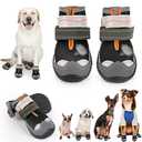 Dog Boots for Large Dogs, Medium Dog Shoes for Winter Snow, Non- Slip, Waterproof Outdoor Dog Booties with Reflective Strap for Snowy Hardwood Floor Hiking Walking, Size 6