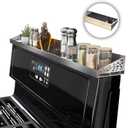 Magnetic Stove top Shelf, 30" Length, Magnetic Spice Rack Over the Stove, Oven Shelf for top of Stove, Seasoning Organizer, Kitchen Organizers and Storage (Stainless Steel)