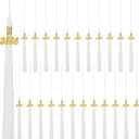 24 Pieces 2026 Graduation Tassel, Graduation Cap Tassels Decoration with 2026 Year Gold Date Charms, Grad Gifts for 2026 Year Grad Ceremonies Souvenir, White