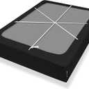 Bedecor 4-9 Inches Box Spring Cover Queen Size Black with Stretchy Jersey Fabric Bed Frame Cover Wrap Around 4 Sides Elastic Bed Skirt Alternative Boxspring Cover Queen/Queen XL