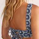 Nasty Gal Women's Denim Floral Embroidered Strappy Crop Top (Blue, S)