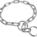 Silver Dog Chain Collar,Heavy Duty Chew Proof Stainless Steel Long Link Fur Saver Dog Training Collar | No-Pull Slip Chain for Small Medium Dogs for Easy Control | 46cm (16in)