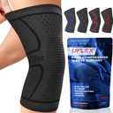 UFlex Athletics Compression Knee Brace for Women & Men Knee Sleeves Support for Sports, Running, Weightlifting, Arthritis, Meniscus Tear, ACL, Hiking, Recovery Support & Fitness (Medium, Black)