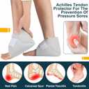 2 Pcs Heel Protectors for Pressure Sores Sheepskin Heel Pads Soft Foot Cushions Pad Heel Protectors Adjustable Foot Pillows with Securing Strap for Bed Sore Ankle Ulcers(White)