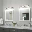 3-Light Bathroom Vanity Light, Brushed Nickel Bathroom Light Fixtures Over Mirror, LED Vanity Lights with 360Rotating Lamp Head(24in)