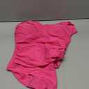 One Piece Bathing Suit for Women Tummy Control Swimsuits Square Neck Ruched Modest Swimwear (Large, Pink)