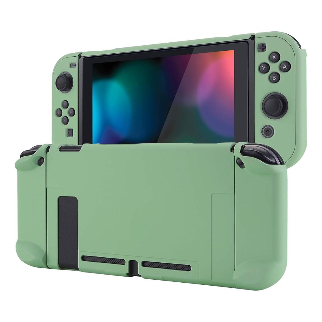 eXtremeRate PlayVital Back Cover for Nintendo Switch Console,Joycon Handheld Controller Separable Protector Hard Shell,Dockable Protective Case for Nintendo Switch - Matcha Green (NOT for Switch 2)