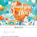 2 x HOWAF Doctors Appreciation Week Banner, Orange and Green, 72.8 x 43.3 Inch, Foldable, Weather Resistant, Professional, Party Banner for Healthcare Facility, Wall Mount, Standard Banner