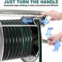 Stainless Steel Garden Hose Reel Heavy Duty, Wall Mount Water Hose Holder, 150 Feet of 5/8 Inch Hoses Capacity, Hose Reels with 5 ft Inlet Hose for Outside, Lawn, Yard, Garage