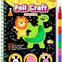 FUNNYB&G Foil Art Crafts for Kids Ages 4-8: Valentines Crafts for Kids 2026,Birthday Gift for Girls, Art and Crafts Supplies, Party Favors, Creative Toys for Girls Boys 4 5 6 7 8 9 Years Old (Dinosaur)