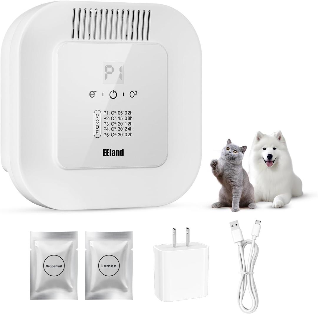 Cat Litter Deodorizer  99% Odor Removal, Ozone Air Purifier for Pets, Strong Odor Eliminator for Litter Box, Toilet, Closet, Cabinet, Shoe, Garage