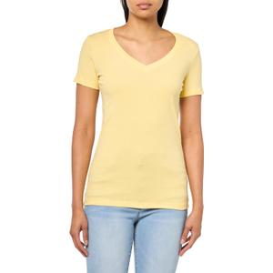 Eddie Bauer Womens Women's Petite Short Sleeve Favorite Vneck Tee (Large, Yellow)