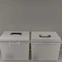 IRIS USA File Box WeatherPro Portable File Organizer Plastic File Box for Letter File w/Organizer-Lid, Durable Lid and Gasket Seal, Secure Latching Buckles, Stackable, Lockable, Clear 19 Qt. 2 Pack